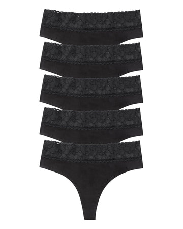 6-Piece Pack Seamless Lace Cotton Thongs for Women - ALTHEANRAY - ALTHEANRAY
