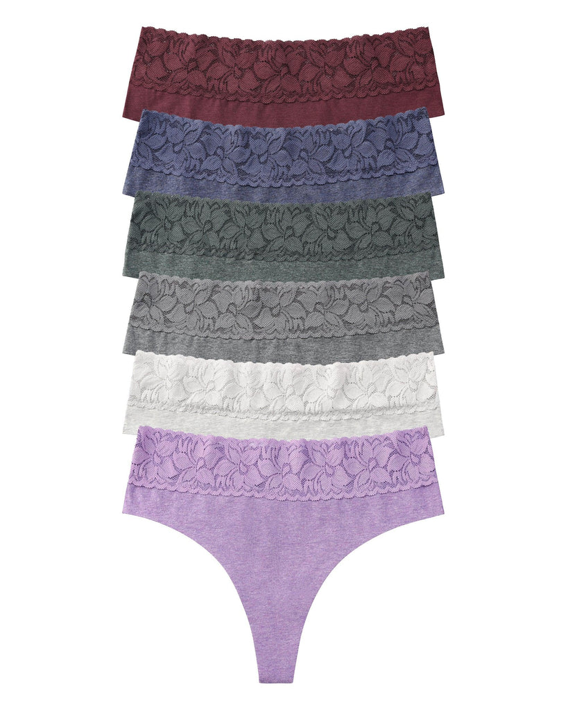 Altheanray Lace Cotton Seamless Thongs -Solid Lp - ALTHEANRAY