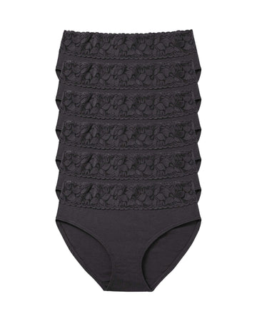 Cotton Lace Trim Panties - Black - ALTHEANRAY