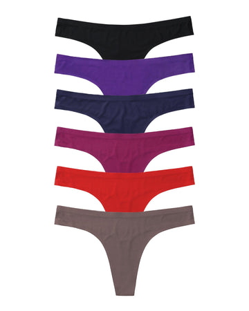 Seamless No Show Ice Silk Thongs 6 Pieces Pack - ALTHEANRAY - ALTHEANRAY