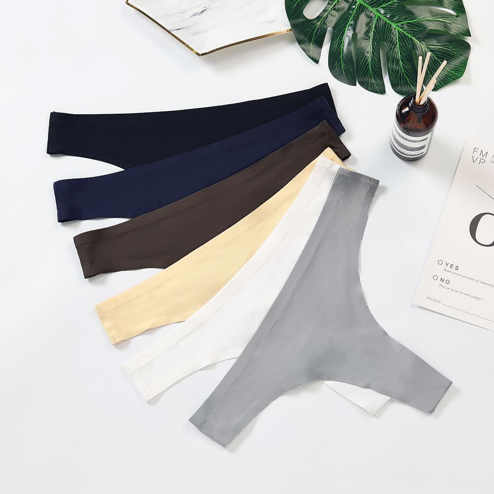 Seamless No Show Ice Silk Thongs 6 Pieces Pack - ALTHEANRAY - ALTHEANRAY