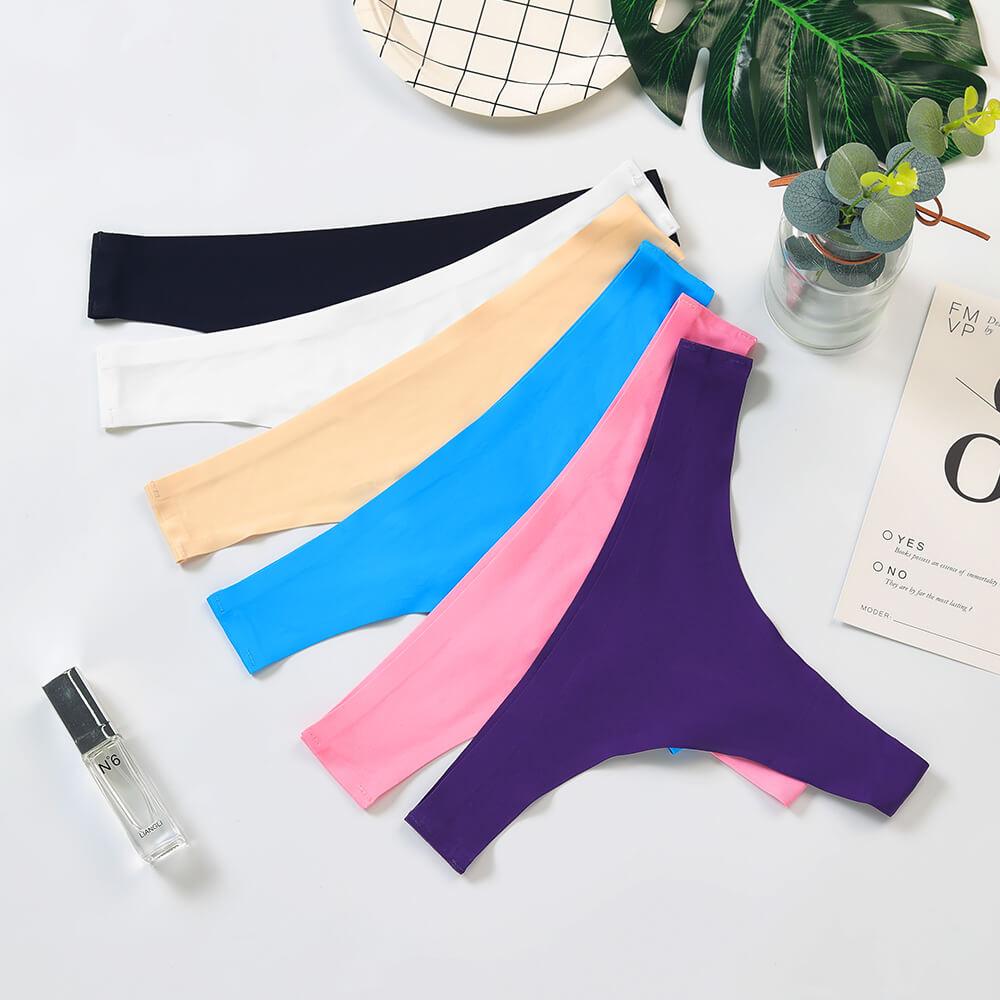 Seamless No Show Ice Silk Thongs 6 Pieces Pack - ALTHEANRAY - ALTHEANRAY