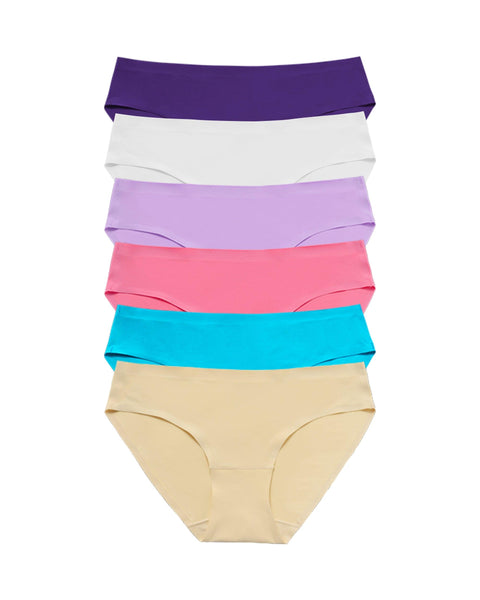 Girls' Seamless Hipsters, Assorted 6 Pack