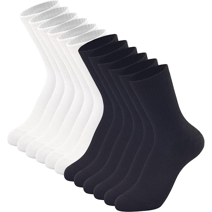 Women’s Lightweight Thin Casual Crew Calf Dress Socks(3 pairs 6pairs or 12pairs) - ALTHEANRAY